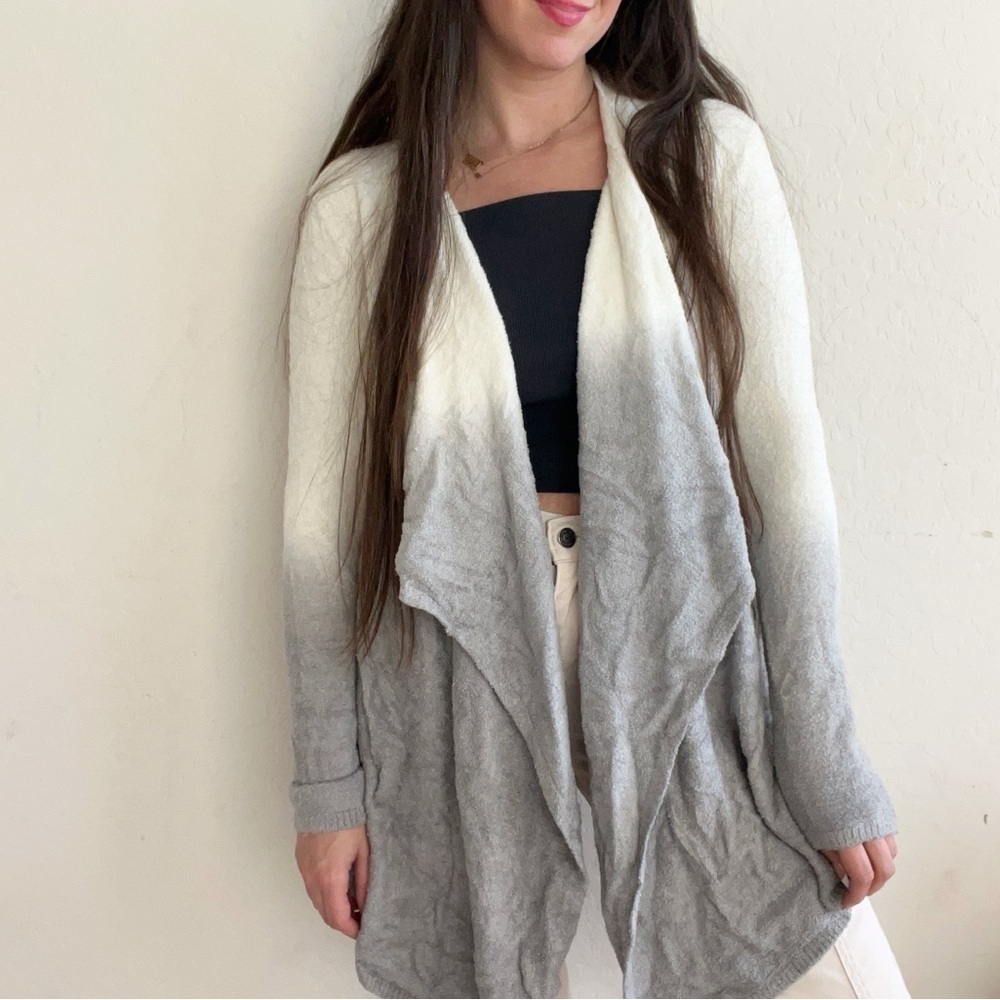 Barefoot Dreams Bamboo Chic Lite Calypso Knit Cardigan Wrap Sweater Ombre